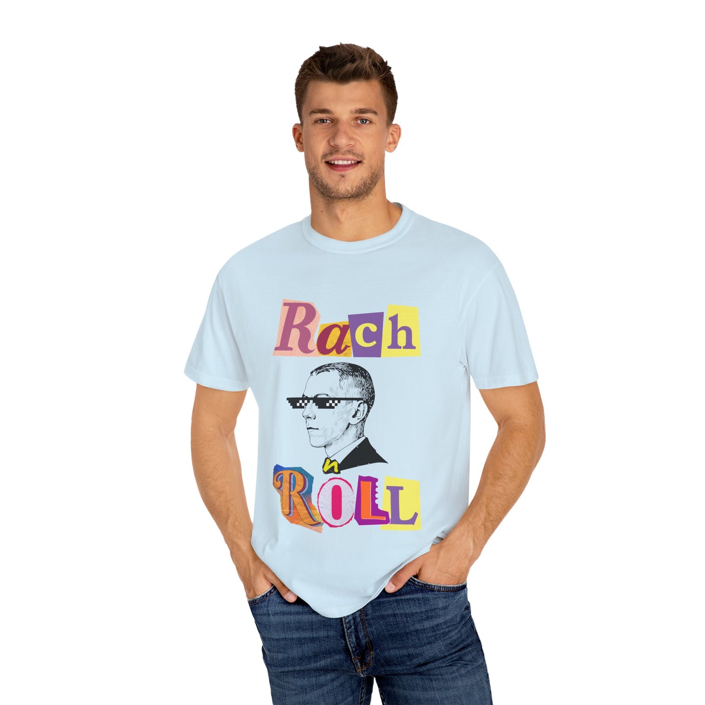 Rach(maninoff) n Roll Retro T-Shirt, Graphic Tee, Cool Gift for Musicians, Fun Concert Wear, Unisex Casual Style, Unique Music Enthusiast Apparel