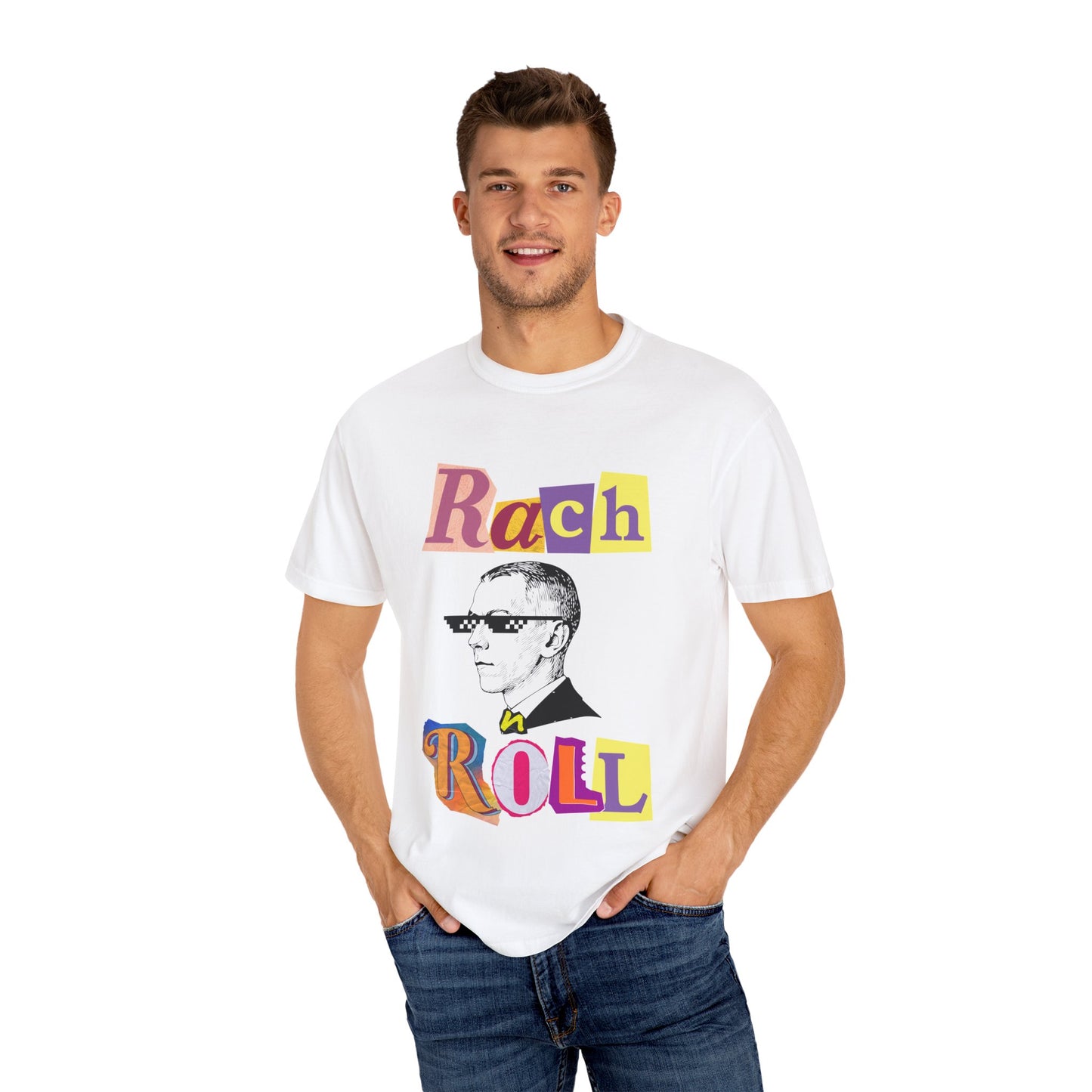 Rach(maninoff) n Roll Retro T-Shirt, Graphic Tee, Cool Gift for Musicians, Fun Concert Wear, Unisex Casual Style, Unique Music Enthusiast Apparel