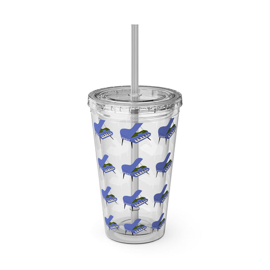 Piano Sunsplash Tumbler — 16oz Clear Straw Cup